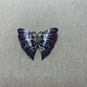 Purple & Silver Butterfly Brooch